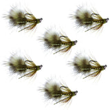 Tungsten Bead Tactical Olive Mini Bugger Euro Nymphing Fly - 6 Flies Size 8