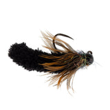 3 Pack Tungsten Bead Black Mop Fly Tactical Jig Czech Euro Nymph Barbless Fly - Size 14