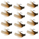 Tungsten Bead Cream Mop Fly Tactical Jigh Euro Nymph - 12 Flies Size 14