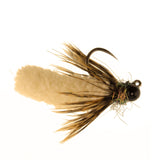 3 Pack Tungsten Bead Tan Mop Fly Tactical Jig Czech Euro Nymph Barbless Fly - Size 14