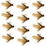 Tungsten Bead Tan Mop Fly Tactical Euro Nymph Barbless 12 Flies - Size 14