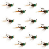 Tungsten Bead Tactical CDC Frenchie  Nymph Euro Fly - 12 Flies Size 14