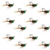 Tungsten Bead Tactical CDC Frenchie  Nymph Euro Fly - 12 Flies Size 16