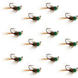Tungsten Bead Tactical CDC Frenchie  Nymph Euro Fly - 12 Flies Size 12