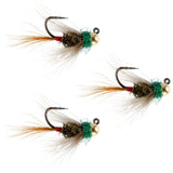 3 Pack Tungsten Tactical CDC Frenchie Euro Nymph Jig - Size 12