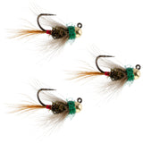 3 Pack Tungsten Tactical CDC Frenchie Euro Nymph Jig - Size 14