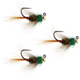 3 Pack Tungsten Tactical CDC Frenchie Euro Nymph Jig - Size 16