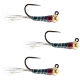 3 Pack Tungsten Black Perdigon Tactical Jig Czech Euro Nymph  - Size 18