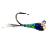 3 Pack Tungsten Gasolina Perdigon Tactical Jig Euro Nymph Fly - Size 18