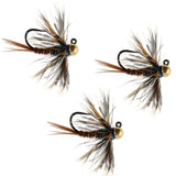 3 Pack Tungsten Soft Hackle Pheasant Tail Tactical Euro Jig - Hook Size 16