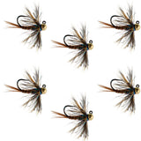 Tungsten Soft Hackle Pheasant Tail Tactical Nymph Euro Jig - 6 Flies Size 16