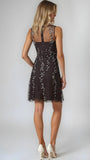 Tahari ASL Womens Hi-Low Illusion Neckline Embroidered Dress, Size 2