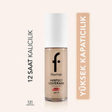 Flormar Perfect Coverage Foundation 131 Warm Nude - Long-Lasting Nourishing Makeup with SPF 15