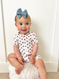 Red White & Blue Tulips Bamboo Shorty Pajamas