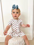 Red White & Blue Tulips Bamboo Shorty Pajamas