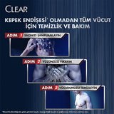 Clear Men 3-in-1 Menthol Refreshing Shampoo, Shower & Face Wash: Combat Dandruff, Cleanse & Invigorate - All In One.