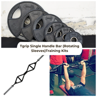 TGrip Pro Series Single Handle Olympic Bar (Rotating Ends) Training Kits - Multi Grip - Strength Training - Football - Swiss - Neutral