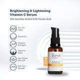 The Purest Solutions Vita-C Serum - 10% Vitamin C Anti-Aging Brightening Serum with Hyaluronic Acid and Ferulic Acid