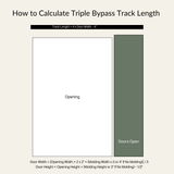 J-Strap Triple Track Bypass Barn Door Hardware Kit | Matte Black