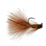 Tungsten Bead Tactical Brown Mini Bugger Euro Nymph Fly - 12 Flies Size 12