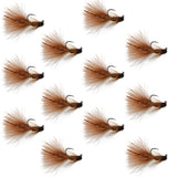Tungsten Bead Tactical Brown Mini Bugger Euro Nymph Fly - 12 Flies Size 8