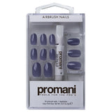 Promani Dark Blue Slate False Nail Kit 24 Pieces