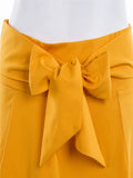 Fashion Women's Ladies Solid Color Bandage Pleated Cocktail Party High Waist  Summer A Line Skirts With Pocket