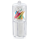 Eklips Two-Tier Cotton Pad Holder Clear Vanity Organizer