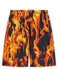 Vetements Men 'Black & Orange Fire' Bermuda Shorts