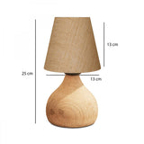 Homing Vowen Natural Wood Table Lamp Shade with Fabric - Eco-Friendly Rustic Home Decor
