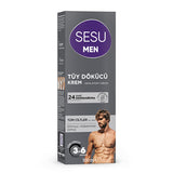 Sesu Men's Hair Removal Cream for Sensitive Skin - 3-6 Minute Quick Hair Removal, Dermatologically Tested, Vitamin E Enriched - 3.38 fl oz