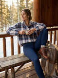 Berkley and Jensen Womens Quarter Zip Mockneck Sherpa Plaid Pullover