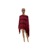 Anthropologie Style Women's Cold Weather Warm Knit Ruffle Knit Pullover Poncho