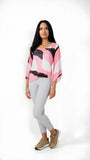 Alfani Petite Printed Bubble Top- Pink Twirl Block, Size XS