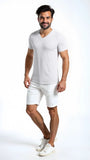 Alfani Mens Speckled Casual Sexy V-Neck T-Shirt