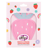 Eklips Strawberry Makeup Brush Cleaning Pad - Soft Silicone, Deep Cleansing, Portable Brush Cleaner for Flawless Skin
