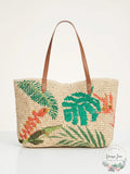 I.N.C. Beach Summer Vacation Tropical Straw Tote