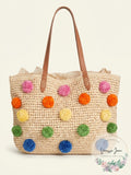 I.N.C. Beach Summer Vacation Tropical Straw Tote