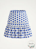 Alexis Womens Harley White Applique Polka Dot Fringe Mini Skirt, Size Small