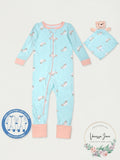 Max & Olivia Baby Girls 2-Pc. Fair-Isle-Print Pajama & Deer Blankie Baby Set