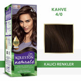 Wella Koleston Naturals 4/0 Coffee Brown Hair Dye: Intense Color, Gray Coverage, Coconut Oil, Permanent Hair Color