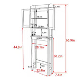Over the Toilet Bathroom Storage Cabinet Shelving Unit in White Wood Finish