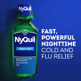 Vicks NyQuil Cold & Flu Nighttime Relief Liquid, 12 fl oz