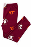 Virginia Tech Maroon Hokie Leggings