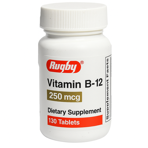 Rugby Vitamin B-12 Dietary Supplement, 250 mcg