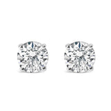 IGI Certified 14K White Gold 1 1/2 Cttw Round Diamond Solitaire Stud Earrings with Screwbacks (G-H Color, I1-I2 Clarity)