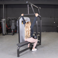 Vogue Lat/Low Row - Muscle D Fitness - Adjustable Seat - Pin Selectorized - Combo Back Machine