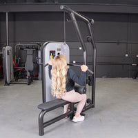 Vogue Lat/Low Row - Muscle D Fitness - Adjustable Seat - Pin Selectorized - Combo Back Machine