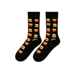 Carnaval Socks Fast Food Patterned Black Crew Socks 1 Pair