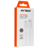 Hytech 1M 2A Type-C Fast Charging Cable - White, High-Speed Data Transfer & Durable Design